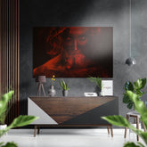 Red Smoke Brushed Aluminium Dibond Wall Art.